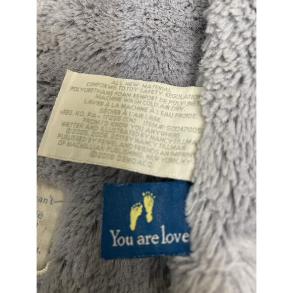 Demdaco Nancy Tillman Gray Elephant Blankie Lovey Flat Plush Security Blanket - Picture 5 of 8